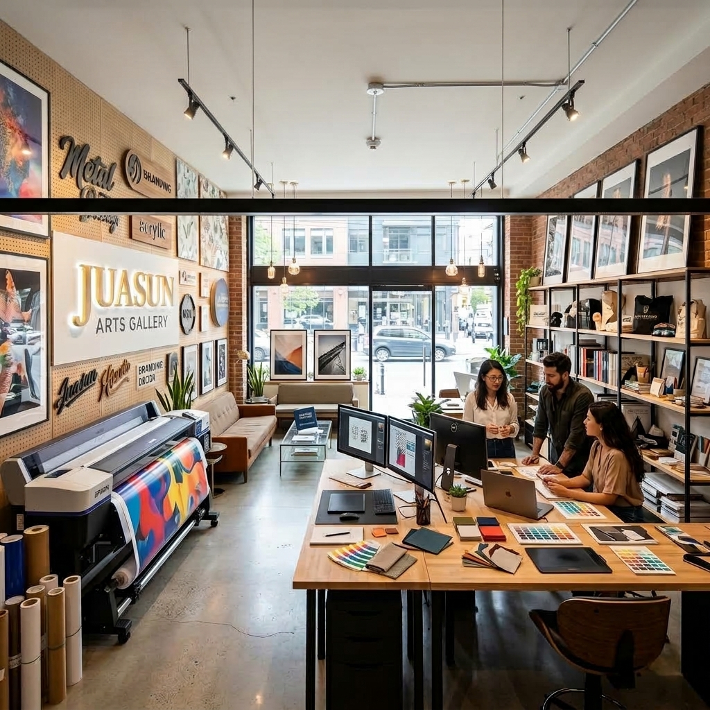 Juasun storefront and creative business exterior